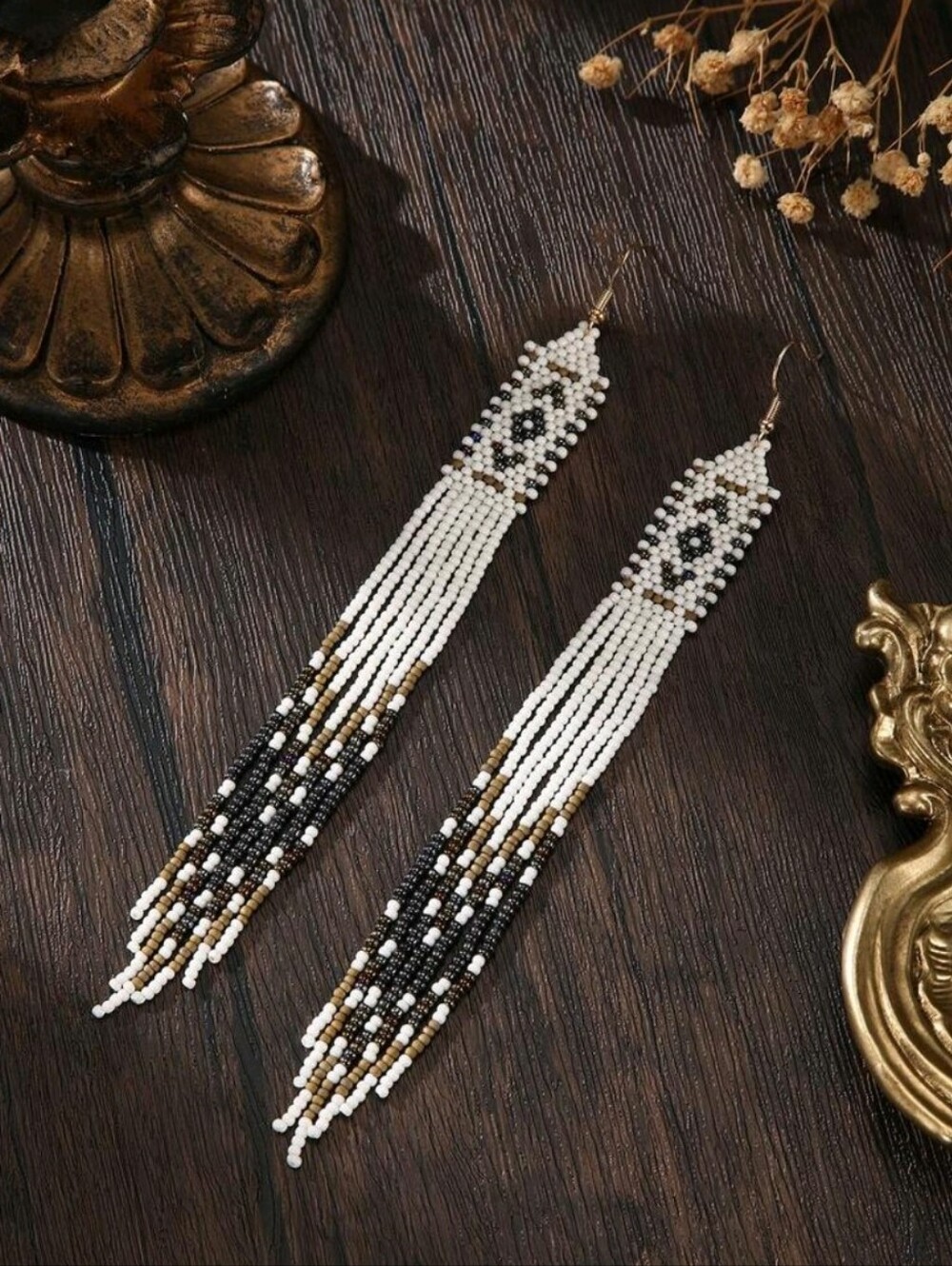 Unique Handmade Beaded Earrings - Picture 2 of 5